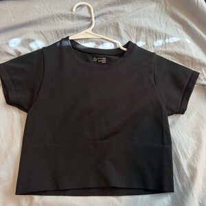 Aerie Offline Black cropped tee